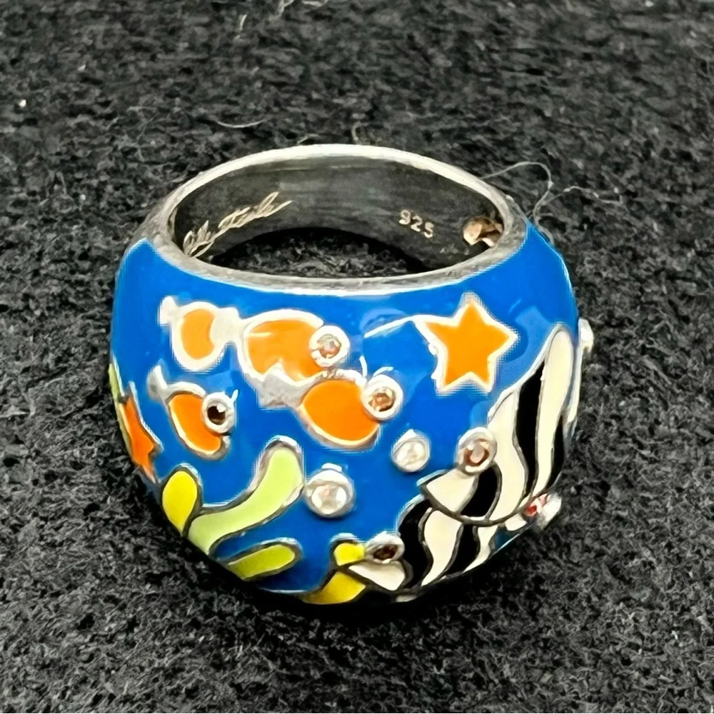 Belle Etoile Angelfish Ring -Ocean Blue Size 6 Sterling 925